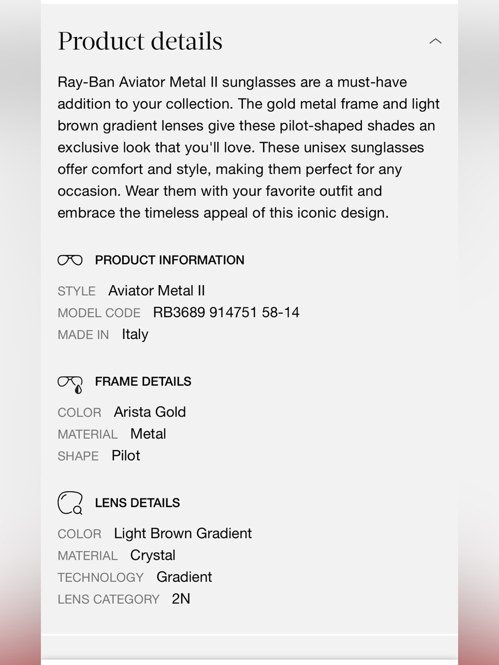 Like New Ray Ban Aviator Metal II - Picture 7 of 8